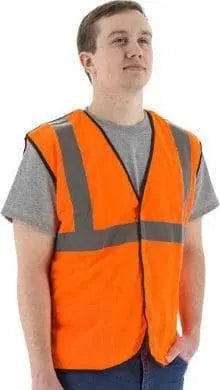 MAJESTIC - NON FR CLASS 2 Polyester Mesh Safety Vest - ORANGE - (Sizes L - 2XL - 4XL only) - Becker Safety and Supply