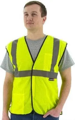 MAJESTIC - NON FR CLASS 2 Polyester Mesh Safety Vest - YELLOW - (Sizes L - 2XL - 4XL only) - Becker Safety and Supply