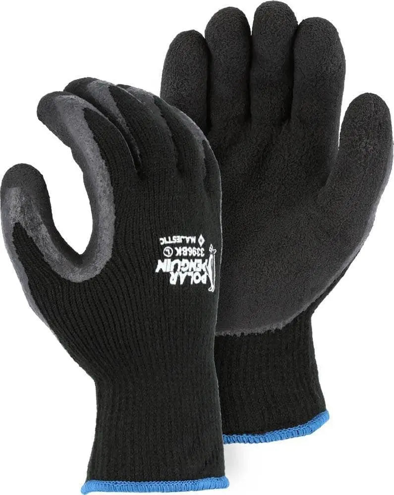 MAJESTIC - Polar Penguin Winter Lined Napped Terry Glove with Foam Latex Dipped Palm - Becker Safety and Supply