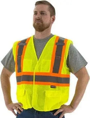 MAJESTIC - Safety Vest, Hi-Viz Mesh, Velcro Front Closure, ANSI Class 2 - Becker Safety and Supply