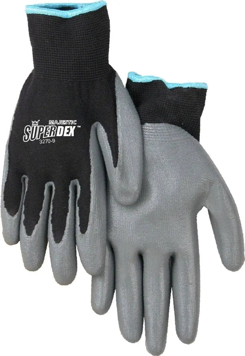 MAJESTIC - Superdex Gray Nitrile Palm Dipped Glove on Lightweight Black Nylon Liner