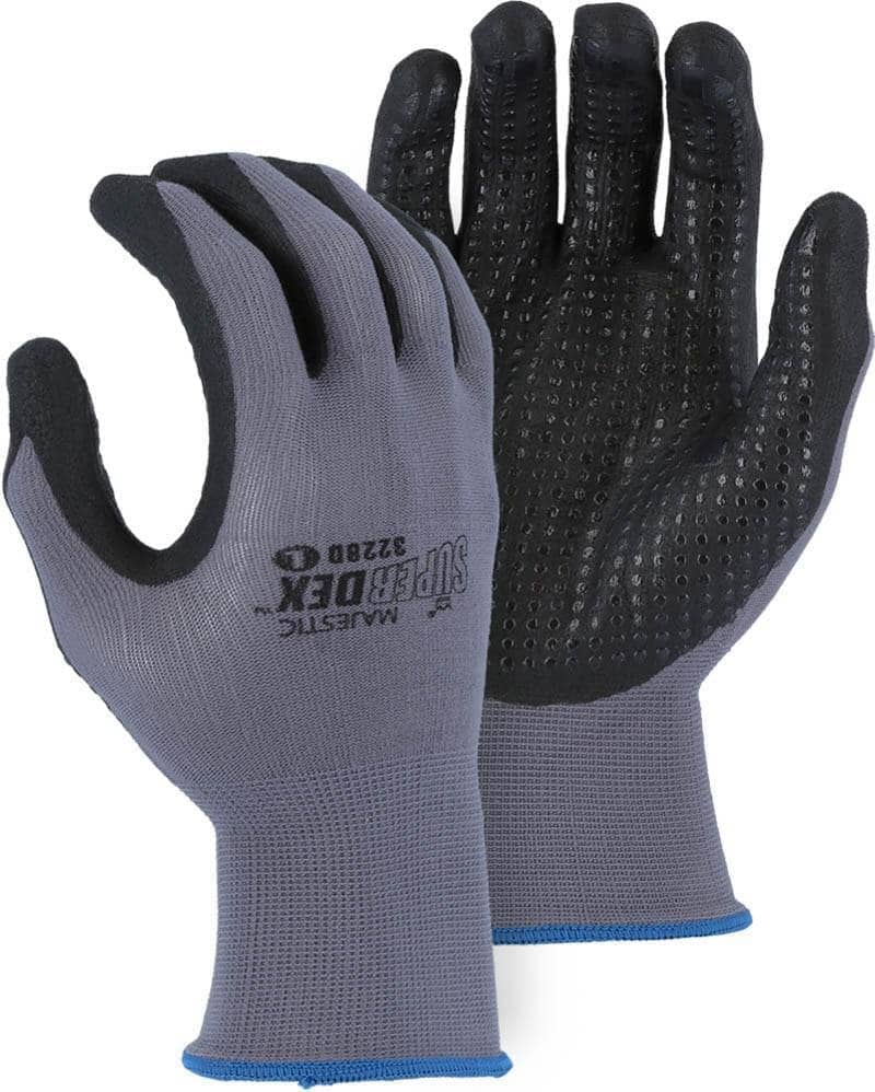 MAJESTIC - Superdex Micro Foam Nitrile Palm Coated Glove with Dotted Grip on Nylong Shell - Becker Safety and Supply