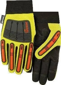 MAJESTIC - Winter Lined Knucklehead X10 Armor Skin Mechanics Glove with Impact Protection, Yellow - - Becker Safety and Supply