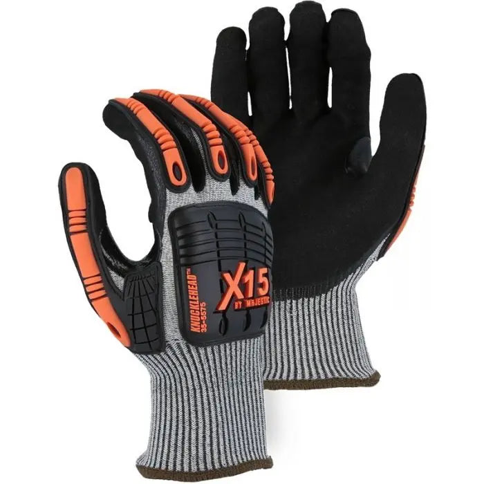 MAJESTIC - X-15 Cut & Impact Resistant w Sandy Nitrile Coating CUT LEVEL 5 - Becker Safety and Supply