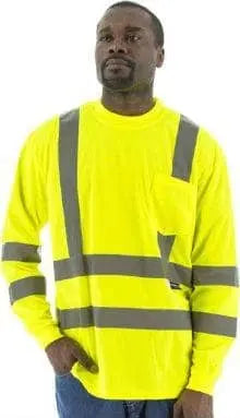 MAJESTIC - Yellow Class 3 High Viz T-Shirt Long Sleeve - Becker Safety and Supply