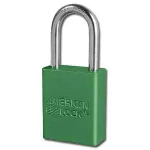 MASTER LOCK - American Lock Anodized Aluminum Safety Padlocks - GREEN - Keyed Alike - Becker Safety and Supply