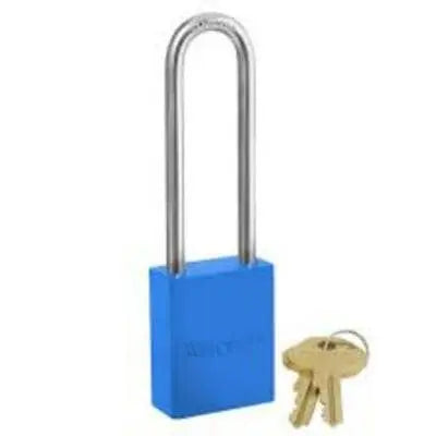 MASTER LOCK - Powder Coated Aluminum Safety Padlock - 6835 Series - Keyed Alike - 3" Shackle - Blue - Becker Safety and Supply