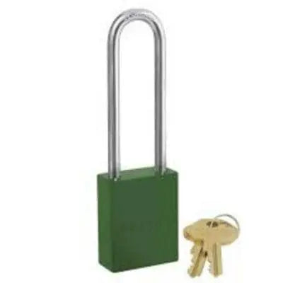 MASTER LOCK - Powder Coated Aluminum Safety Padlock - 6835 Series - Keyed Alike - 3" Shackle - Green - Becker Safety and Supply