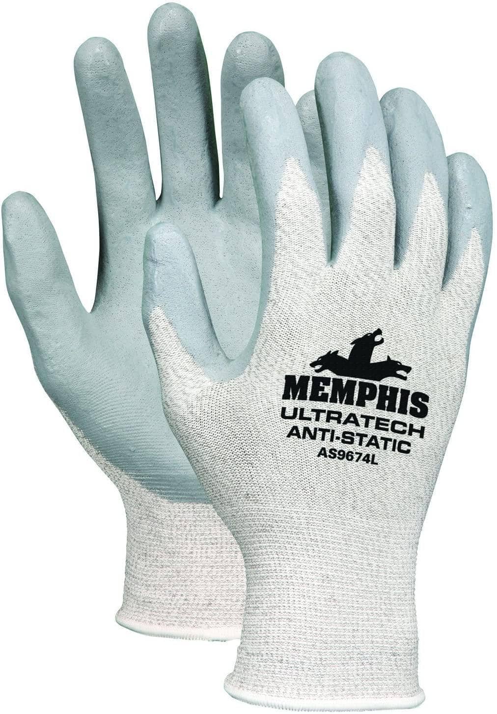 MCR SAFETY - Memphis Glove - ANTI-STATIC, coated palm, knit wrist, Nitrile - Becker Safety and Supply