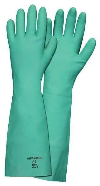 MCR SAFETY - Nitri-Chem Unlined Nitrile Glove, Green - Becker Safety and Supply