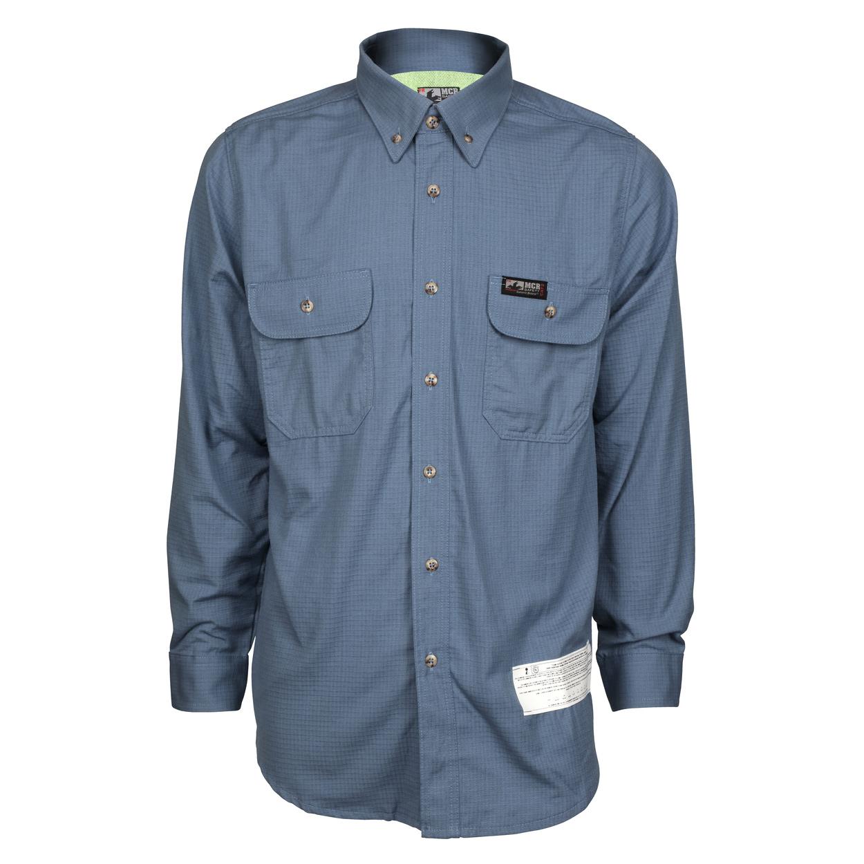 MCR - FR 7oz Triple Vented Work Shirt, Medium Blue  Becker Safety and Supply