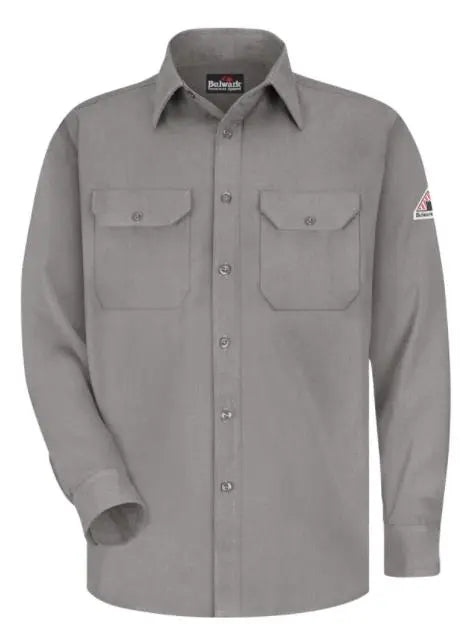 MEN'S LIGHTWEIGHT FR UNIFORM SHIRT, GRAY- - Becker Safety and Supply