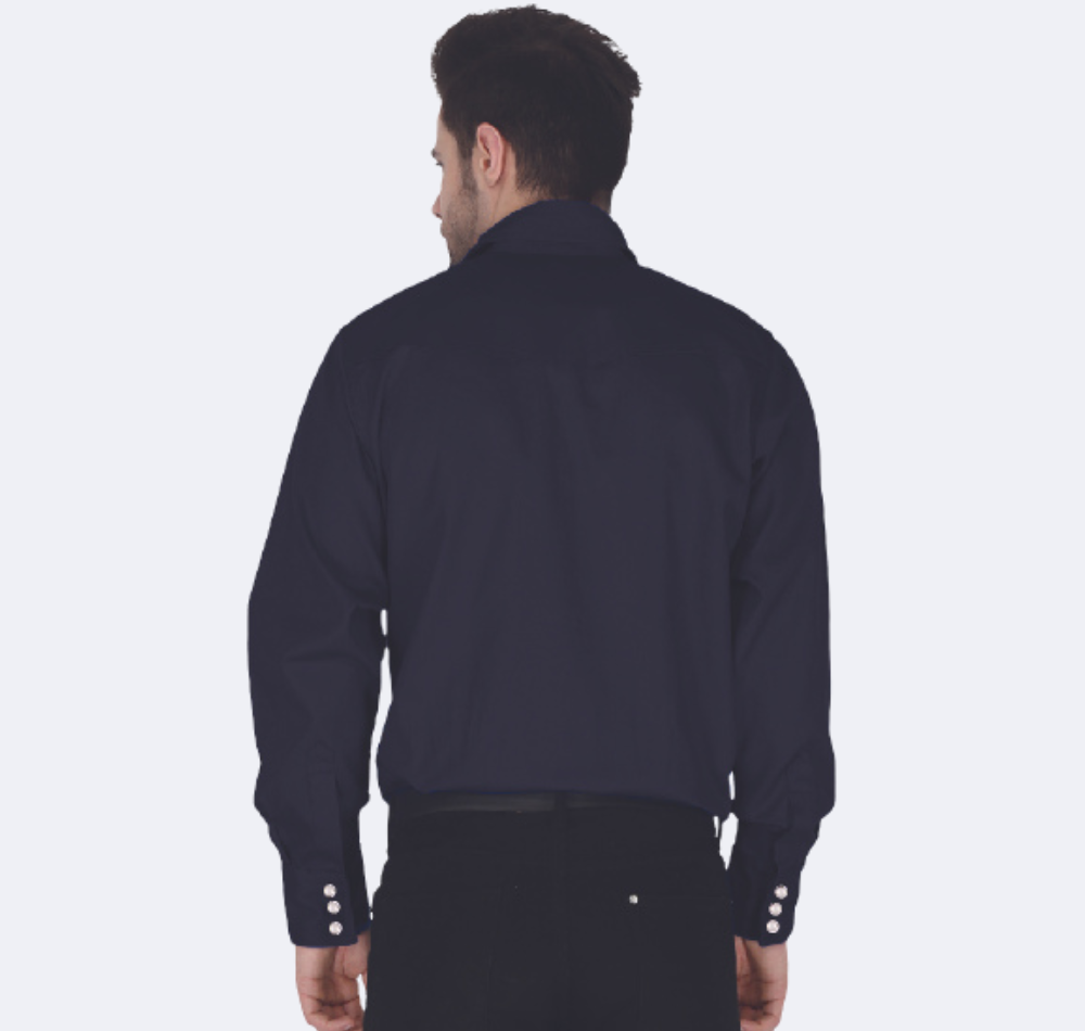 Forge - Mens FR Solid Shirt (Snap Buttons) - Navy