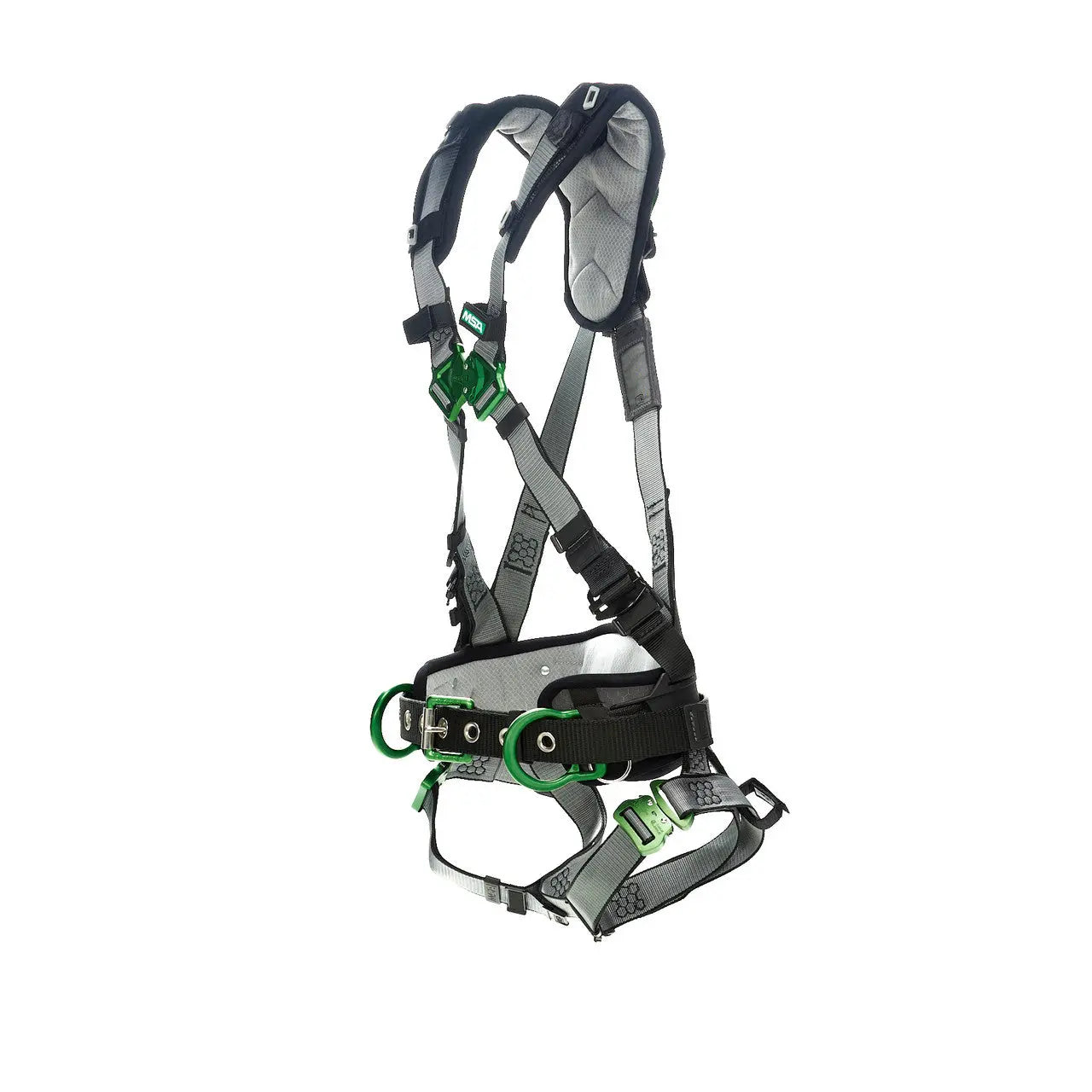 MSA - V-FIT ConstructionHarness, Extra Large, Back &Hip D-Rings, Quick-Connect LegStraps, Shoulder Padding - XL  Becker Safety and Supply