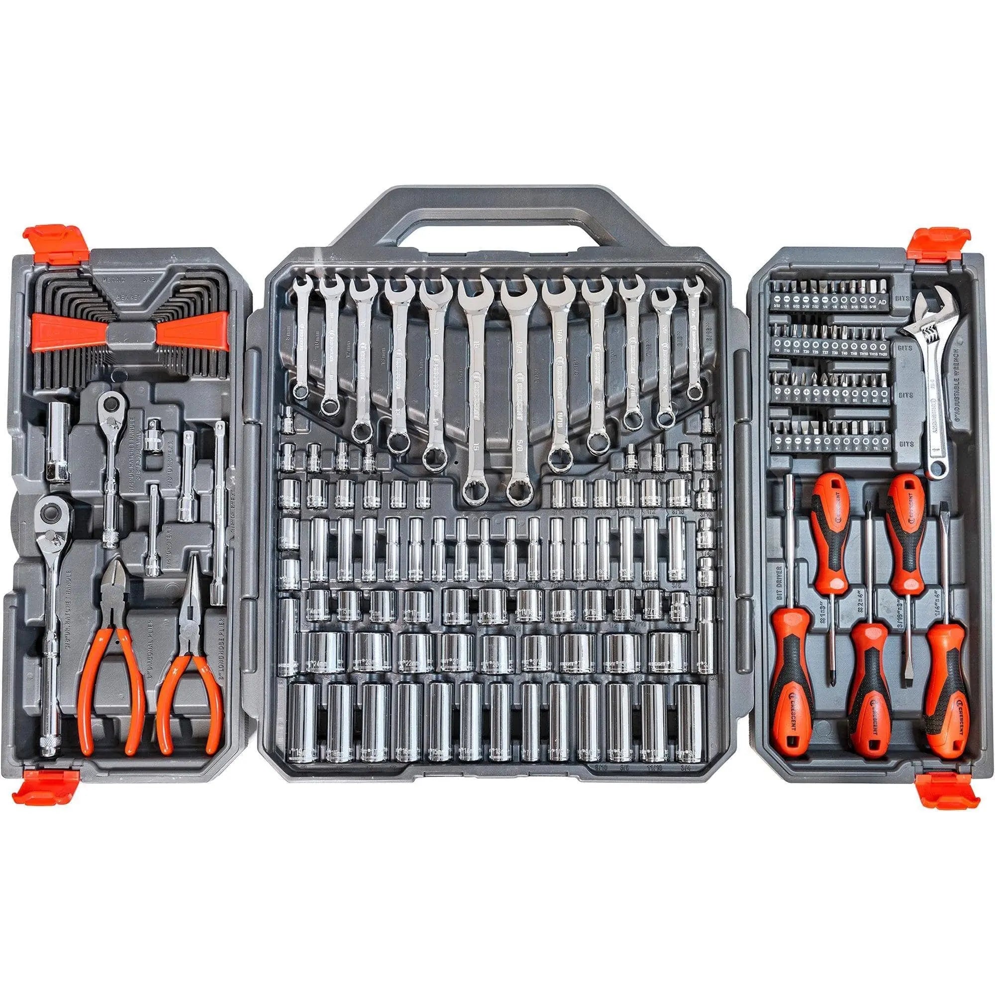 CRESCENT - SAE/Metric Wrench, Socket, & Tool Set, 180pc - Becker Safety and Supply