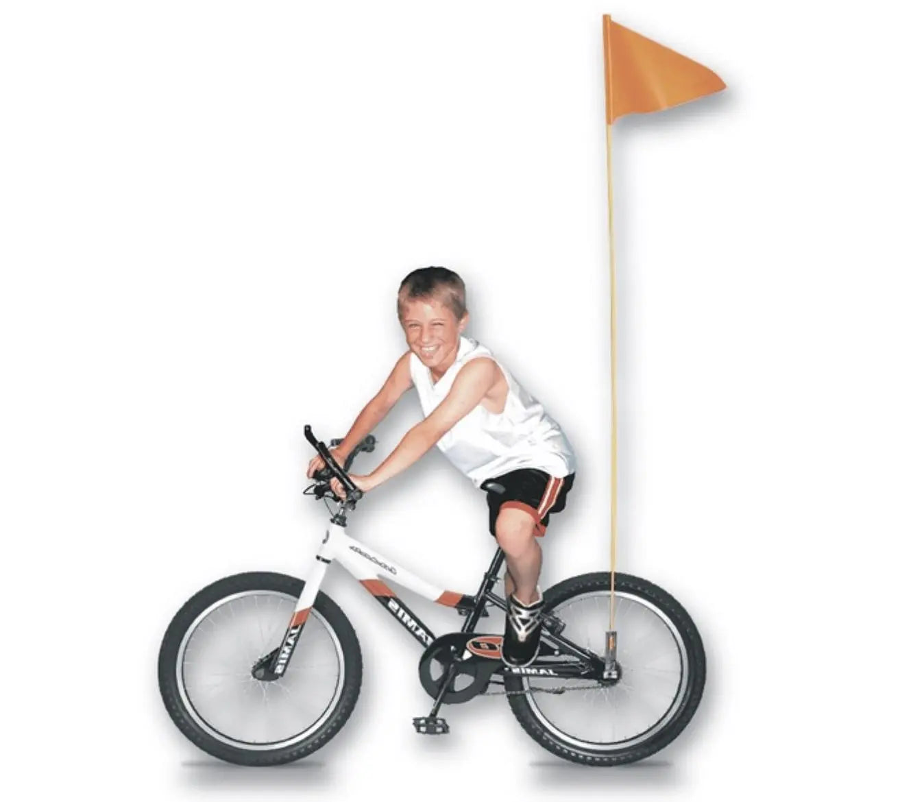 NATIONAL BANNER - 6' Bike Safety Flag Orange 10"X12" Flag - Becker Safety and Supply