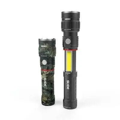 NEBO - SLYDE KING Flashlight - 4 light modes - 330 Lumens LED Flashlight - Rechargeable - 4X Adjustable Zoom - 250 Lumen Work Light - Magnetic Base - Becker Safety and Supply