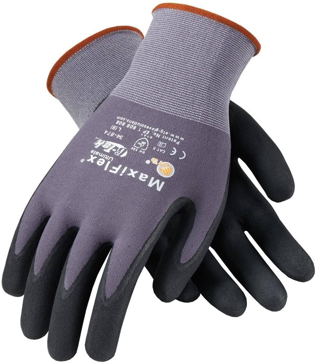 MAXIFLEX - Ultimate - Nylon / Lycra Knit Glove w/ Nitrile Coated Micro-Foam Grip, Tagged - Becker Safety and Supply