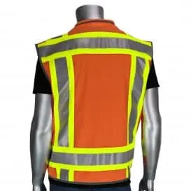 PIP - ANSI Type R Class 2 Two-Tone Fifteen Pocket Tech-Ready Ripstop Surveyors Vest with Mesh Back - Becker Safety and Supply
