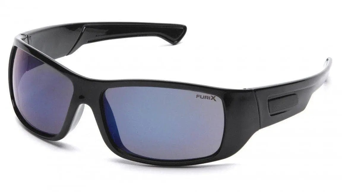 PYRAMEX - Furix - Black Frame - Blue Mirror Lens - Becker Safety and Supply