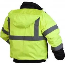 PYRAMEX - Hi-Vis Black Bottom Class 3 Bomber Jacket - Green - Becker Safety and Supply