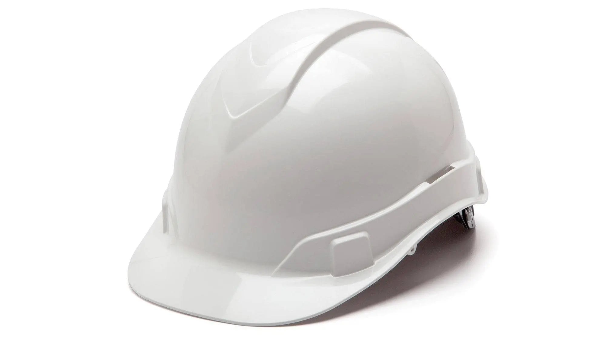 PYRAMEX - Ridgeline Cap Style Hard Hat 4 Point Standard Ratchet, White - Becker Safety and Supply