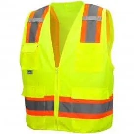 PYRAMEX - SE Surveyor's Vest - Hi Vis Lime - 2XL - Becker Safety and Supply