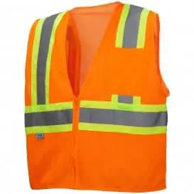 PYRAMEX - Type R - Class 2 Hi-Vis Orange Safety Vest - Becker Safety and Supply