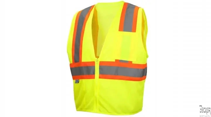 PYRAMEX - Type R - Class 2 Non FR Self Extinguishing Hi Vis Lime Safety Vest - Becker Safety and Supply