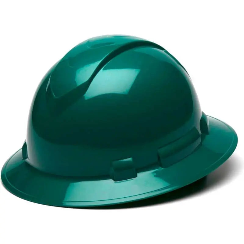 PYRAMEX - Waterway Solutions LOGO, Ridgeline Full Brim Hard Hat, Green - Becker Safety and Supply