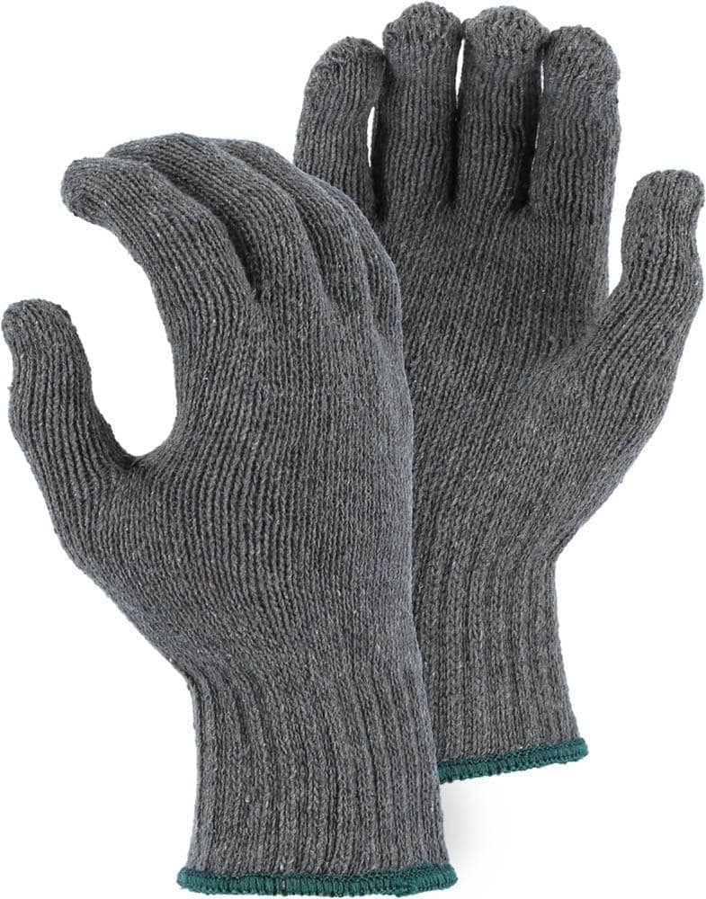 MAJESTIC - Medium Weight Cotton/Poly String Knit Glove, Gray - Becker Safety and Supply