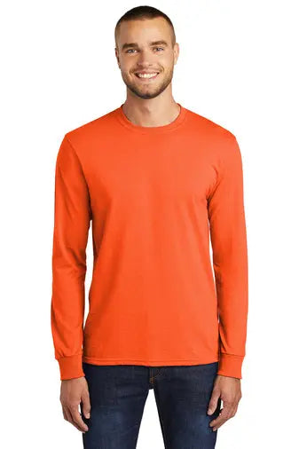 Port & Company - Core Blend Long Sleeve Tee, Safety Orange  Becker Safety and Supply