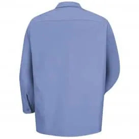 RED KAP - Long Sleeve Industrial Work Shirt, Light Blue - Becker Safety and Supply