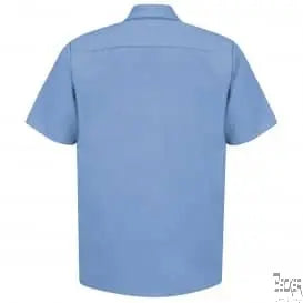 RED KAP - Short Sleeve Industrial Work Shirt, Light Blue - Becker Safety and Supply