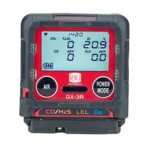 RKI - GX-3R 4 Gas Monitor - O2, LEL, H2S, CO 115 V Charger - Becker Safety and Supply
