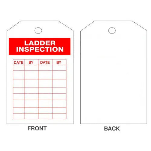 SAFEHOUSE - Ladder Inspection Tag, Rigid Vinyl 6x3  Becker Safety and Supply