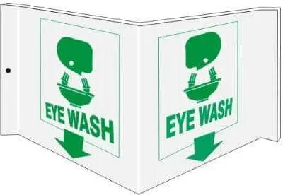 SAFEHOUSE SIGNS - Projecting Wall Signs - "EYE WASH" - 6"X 9" - Becker Safety and Supply