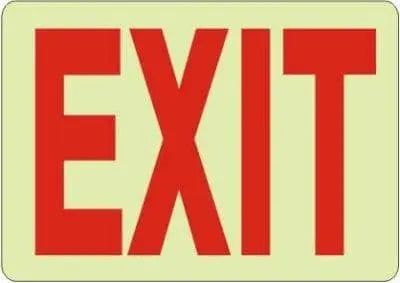 SAFEHOUSE SIGNS - 'EXIT' Glow Sign - Plastic 7X10 - Becker Safety and Supply