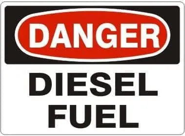 SAFEHOUSESIGNS - DANGER - DIESEL FUEL - 7X10 Adhesive Vinyl - Becker Safety and Supply
