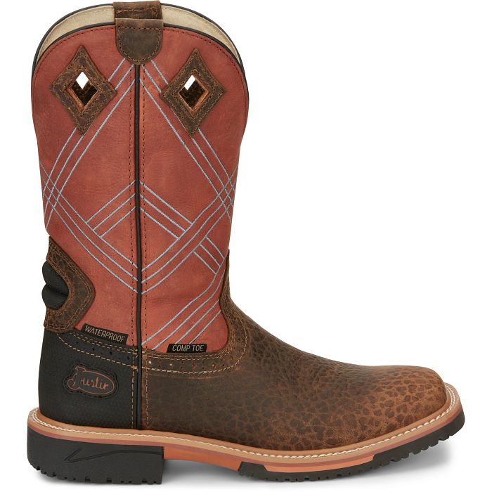 JUSTIN BOOTS-DALHART 12" NANO COMPOSITE TOE WATERPROOF WORK BOOT