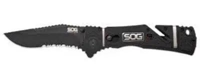 SOG - TRIDENT ELITE - Black TiNi Blade Black Handle - Becker Safety and Supply