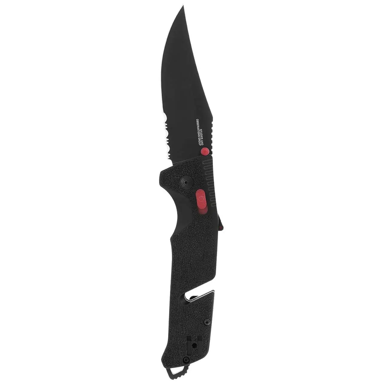 SOG - Trident AT Serrated, Black & Red - Becker Safety and Supply