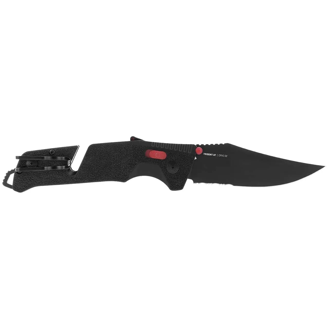 SOG - Trident AT Serrated, Black & Red - Becker Safety and Supply