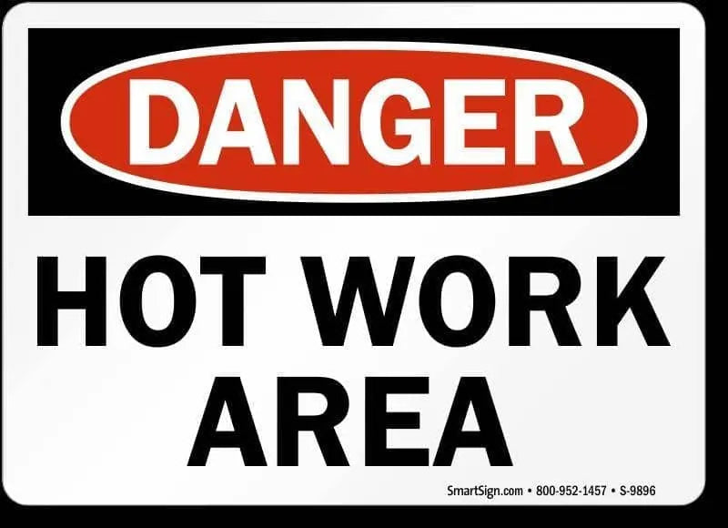 Sign "DANGER-HOT WORK AREA" Aluminum Sign, 10"x14" - Becker Safety and Supply