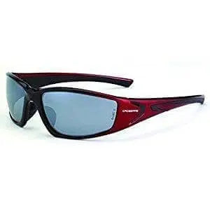 CROSSFIRE - RPG Premium Safety Eyewear, Shiny Black/Pearl Red Frame/Silver Mirror Lens - Becker Safety and Supply