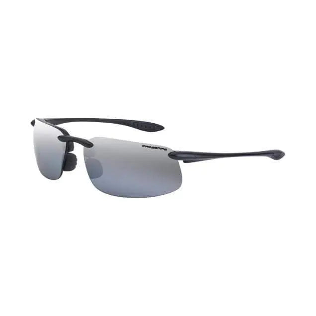 CROSSFIRE - ES4 Premium Safety Eyewear, Shiny Black/Silver Mirror - Becker Safety and Supply