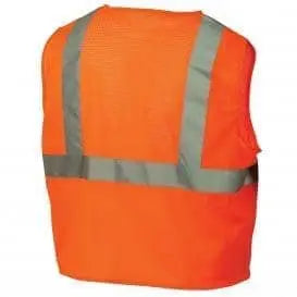 PYRAMEX - Non-FR Class 2 Vest - Orange Mesh w/Silver Reflective Tape - XL - Becker Safety and Supply