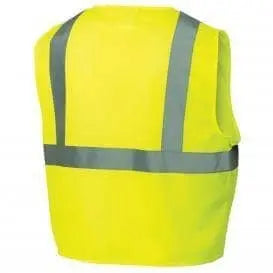 PYRAMEX - Non-FR Class 2 Vest - Lime Mesh w/Silver Reflective Tape - XL - Becker Safety and Supply