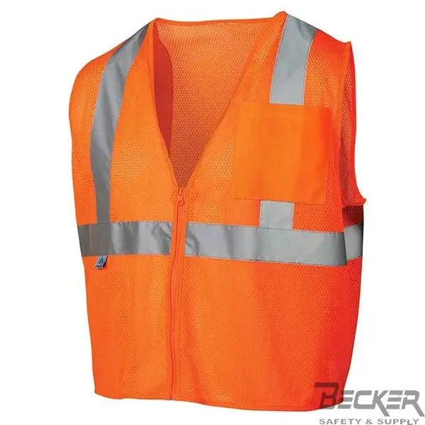 PYRAMEX - SE Class 2 Vest - Orange Mesh w/ Silver Reflective Tape  Becker Safety and Supply