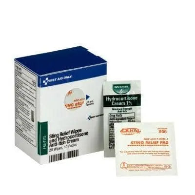SmartCompliance Refill 20 Sting Relief Wipes & 10 Hydrocortisone Cream Packets Per Box - Becker Safety and Supply